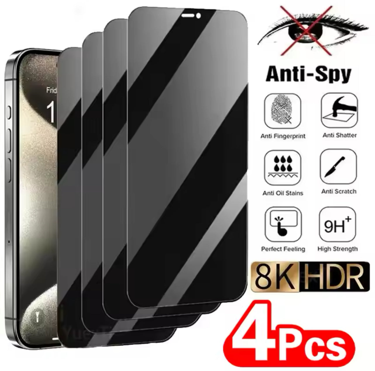 PJun Branded Full Coverage 9H ShatterProof Privacy Glass Screen Protector 4pcs- for Apple iPhone 16 Series PJun Branded Full Coverage 9H ShatterProof Privacy Glass Screen Protector 4pcs- for Apple iPhone 16 Series